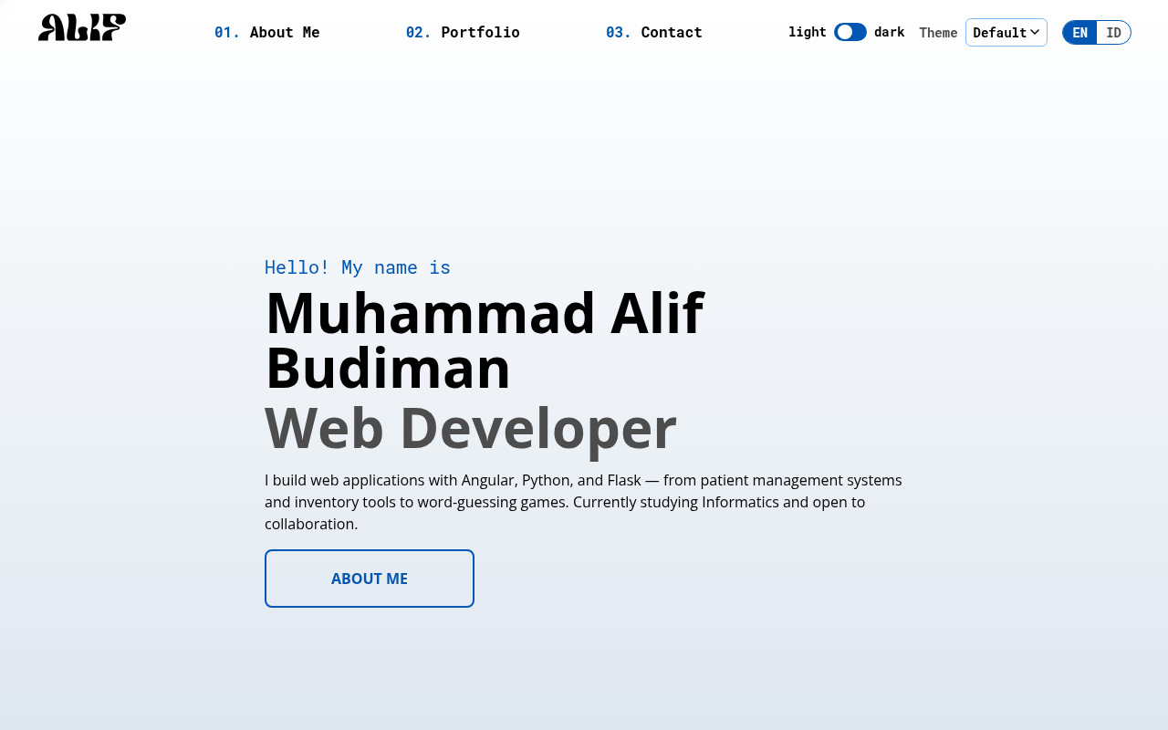 Screenshot of Muhammad Alif Budiman portfolio website