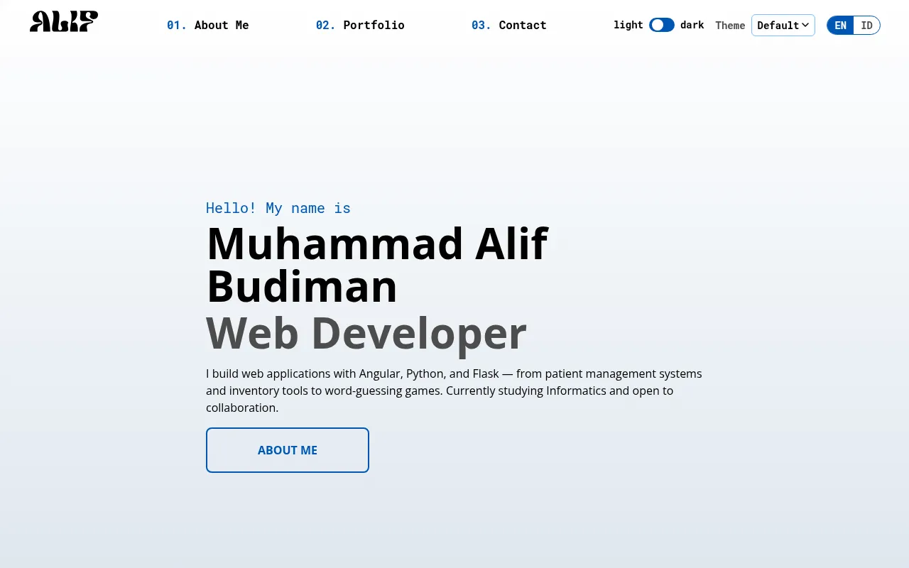 Screenshot of Muhammad Alif Budiman portfolio website